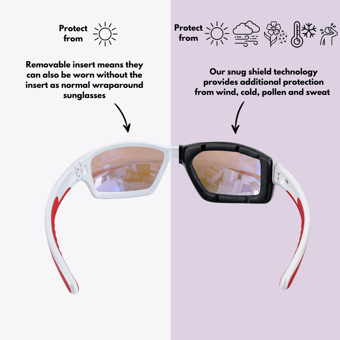 Pursuit | White Sunglasses with Iridium Standard Lenses with foam insert, image 6.