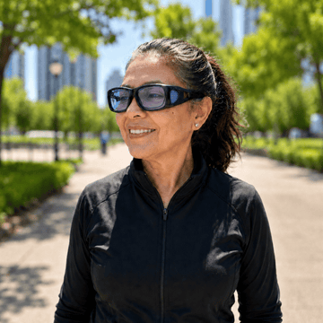 Fitovers | Black Sunglasses with Blue Polarized Lenses, image 2.