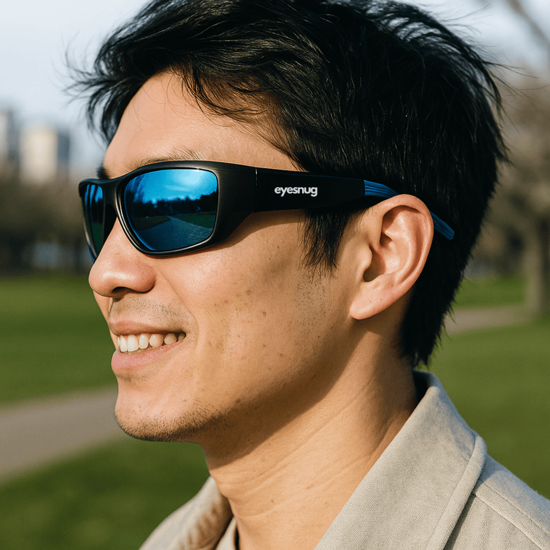 Originals | Black & Blue Sunglasses with Blue Standard Lenses with foam insert, image 5.
