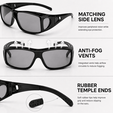 Fitovers | Black Photochromic Sunglasses with Black Lenses, image 5.