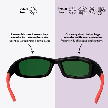 Originals | Black & Red Sunglasses with Fire Standard Lenses with foam insert, image 4.