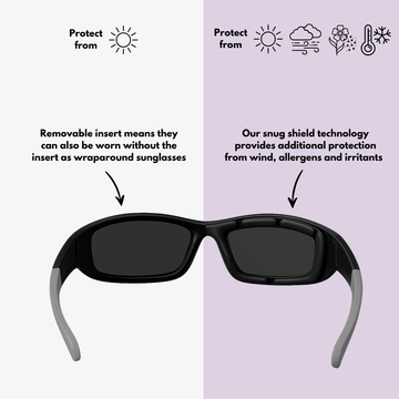 Originals | Black & Silver Sunglasses with Black Standard Lenses with foam insert, image 3.