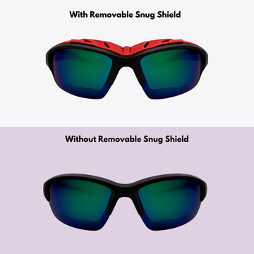 Pursuit | Black & Red Sunglasses with Iridium Standard Lenses with foam insert, image 5.