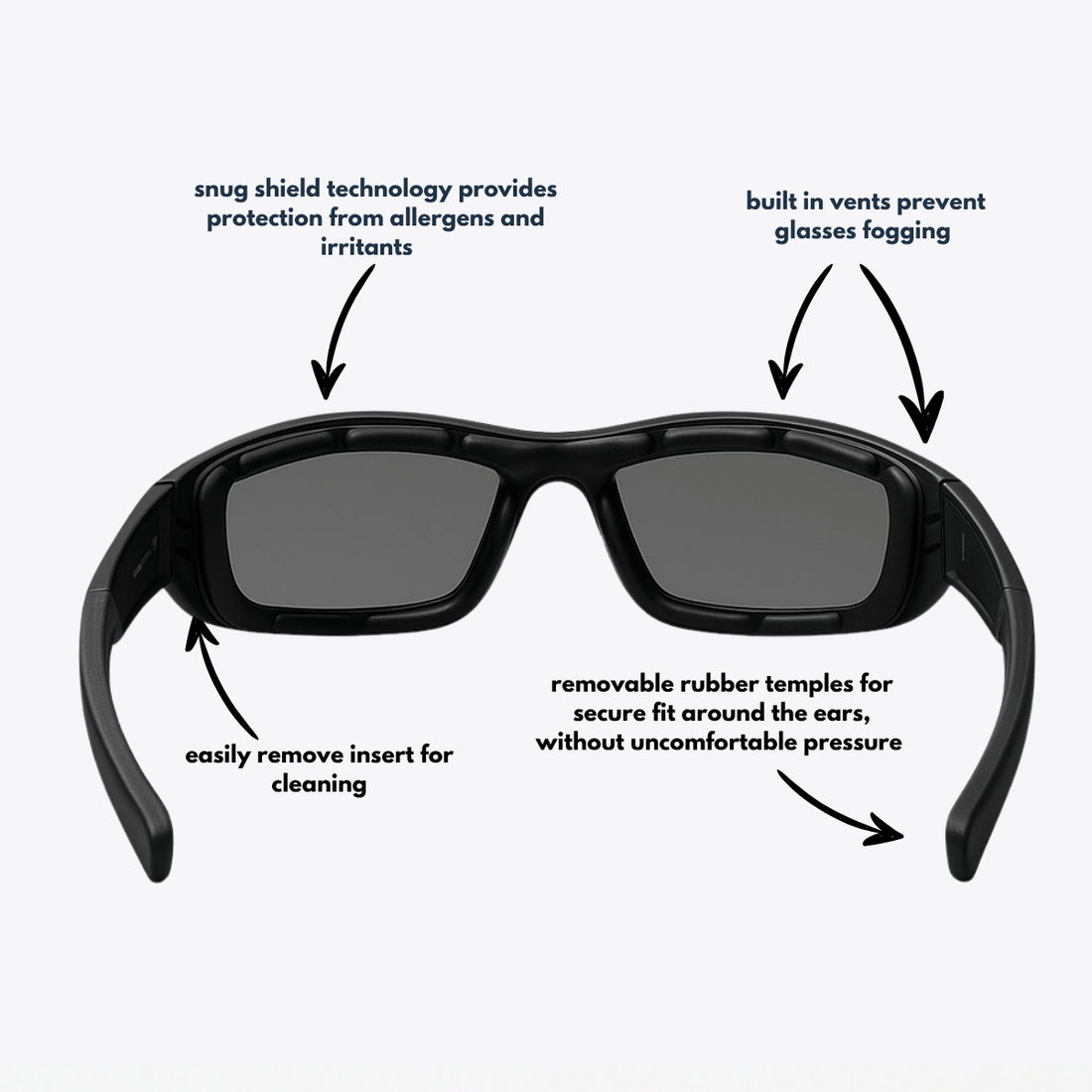 Originals | Black Sunglasses with Black Standard Lenses with foam insert, image 6.