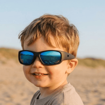 Black Charcoal Toddler Sunglasses with REVO Lens, Snug Fit, Ages 1-2, image 2.