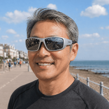 Originals | Silver & Black Sunglasses with Silver Standard Lenses with foam insert, image 5.
