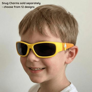 Yellow Orange Kids Sunglasses with Signature Lens, Snug Fit, Ages 3-5, image 2.