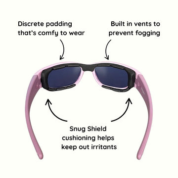 Pink Lilac Kids Sunglasses with Signature Lens, Snug Fit, Ages 3-5, image 5.
