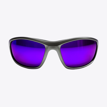 Originals | Silver & Black Sunglasses with Purple Polarized Lenses with foam insert, image 3.