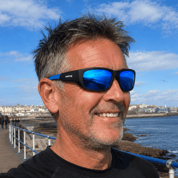Originals | Black & Blue Sunglasses with Blue Standard Lenses with foam insert, image 7.