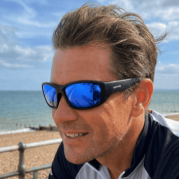 Originals | Black Sunglasses with Blue Polarized Lenses with foam insert, image 2.