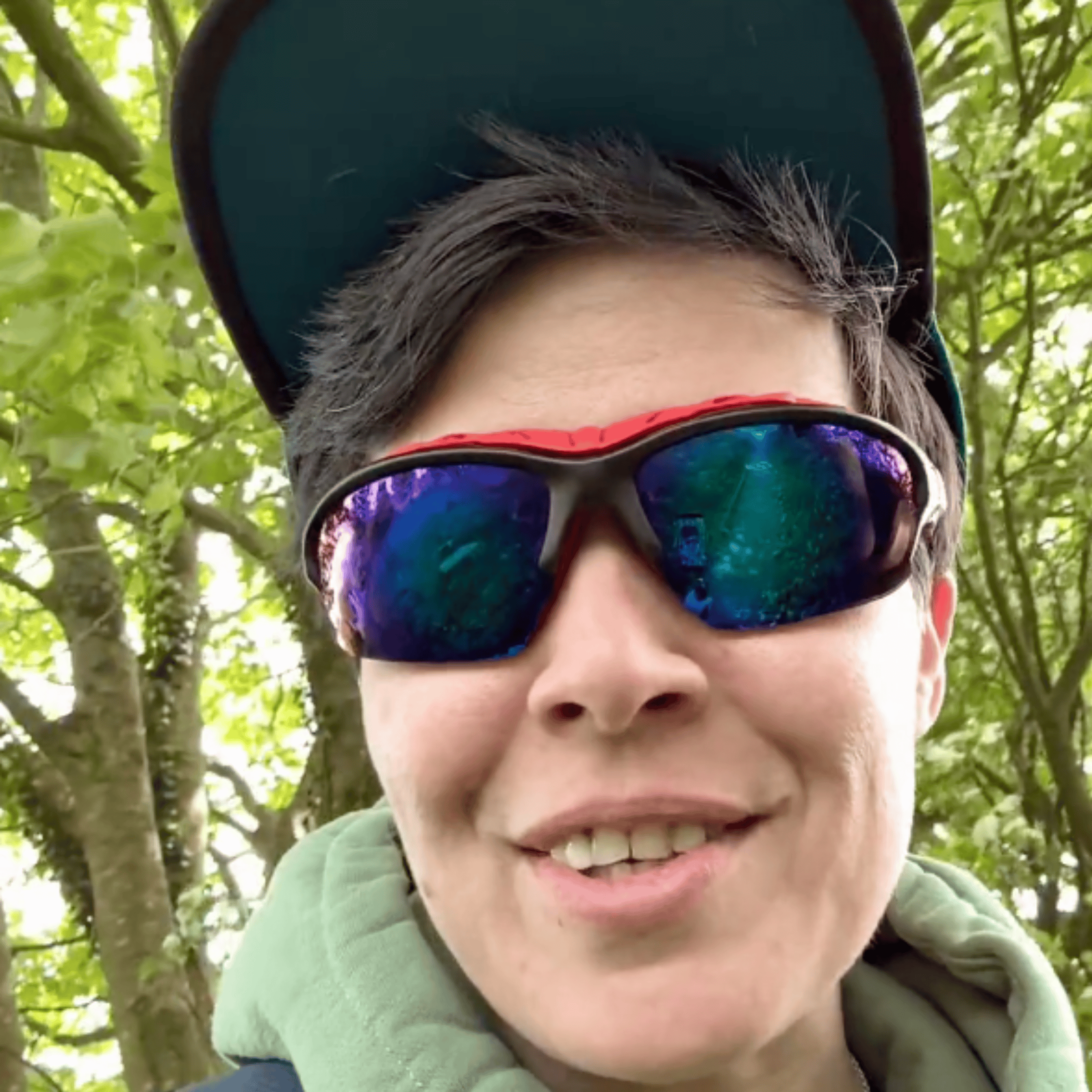 Customer wearing Eyesnug Pursuit sunglasses outdoors