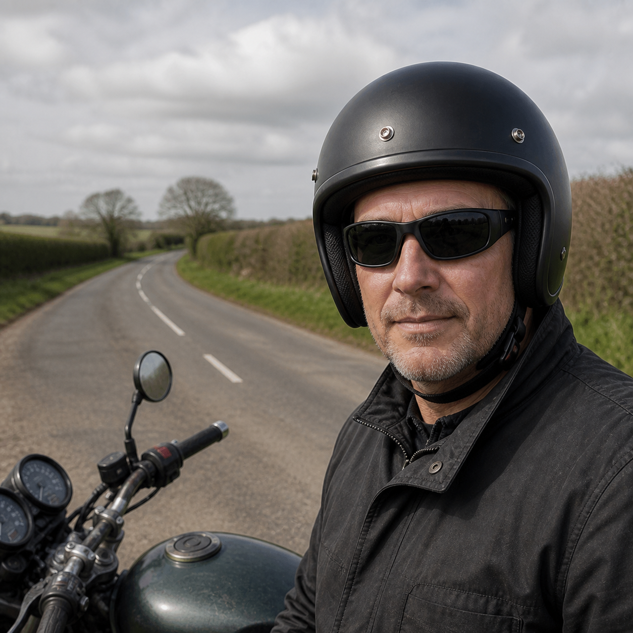 Customer wearing close-fit Eyesnug Viento sunglasses outdoors