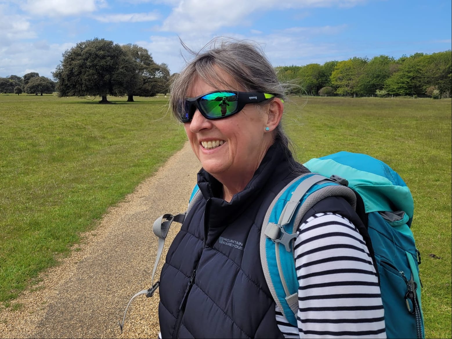 Customer wearing Eyesnug Pursuit sunglasses outdoors