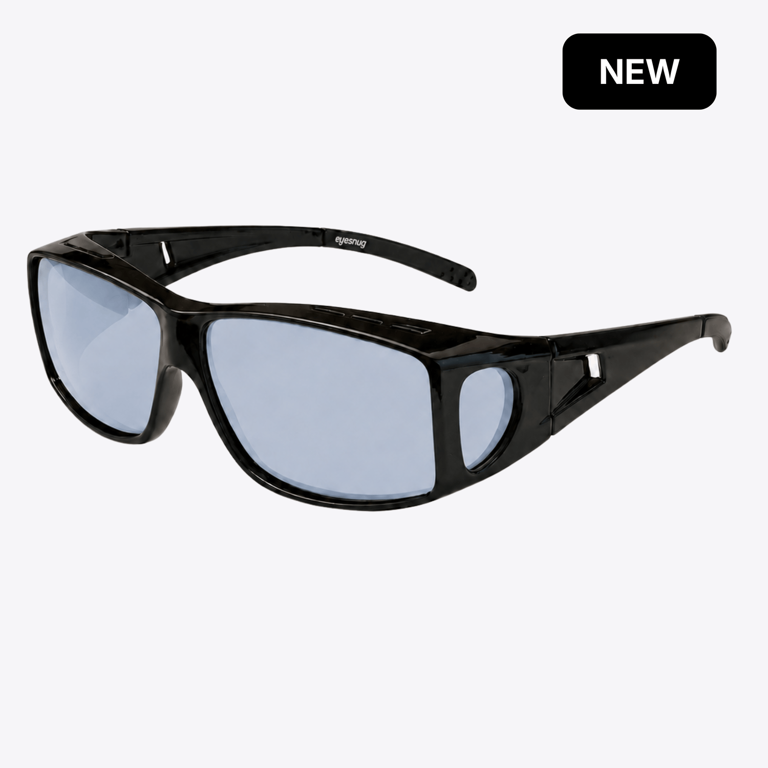 Fitovers | Black Sunglasses with Blue Polarized Lenses, image 1.