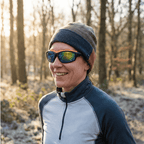 Pursuit | Black & Orange Sunglasses with Orange Standard Lenses with foam insert, image 5.
