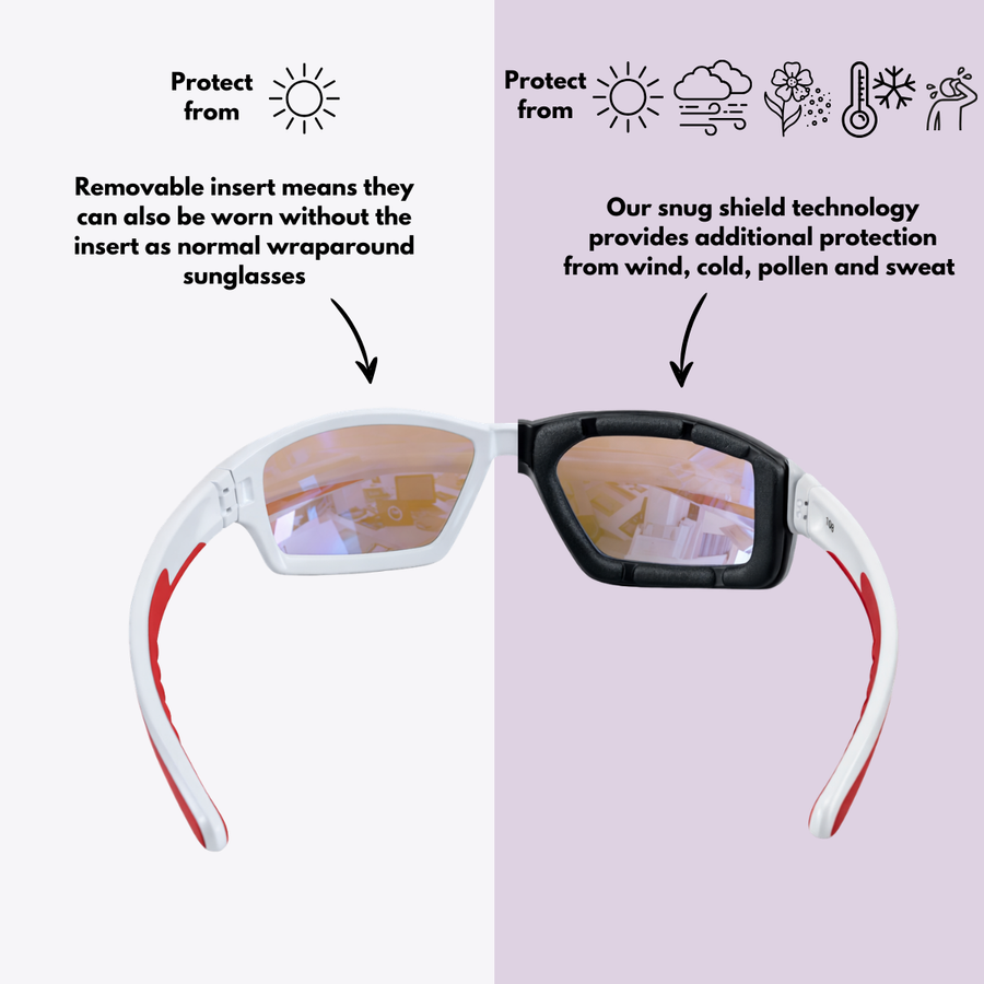 Pursuit | White & Grey | Purple Lens | Photochromic