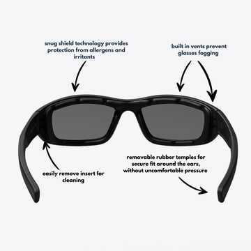 Originals | Black Sunglasses with Silver Polarized Lenses with foam insert, image 4.
