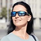 Originals | Black & Lime Sunglasses with Blue Standard Lenses with foam insert, image 7.