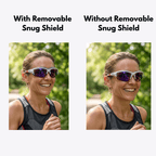 Pursuit | White & Grey Photochromic Sunglasses with Purple Lenses with foam insert, image 8.