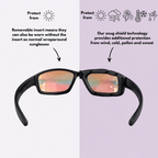 Pursuit | Black Photochromic Sunglasses with Black Lenses with foam insert, image 8.