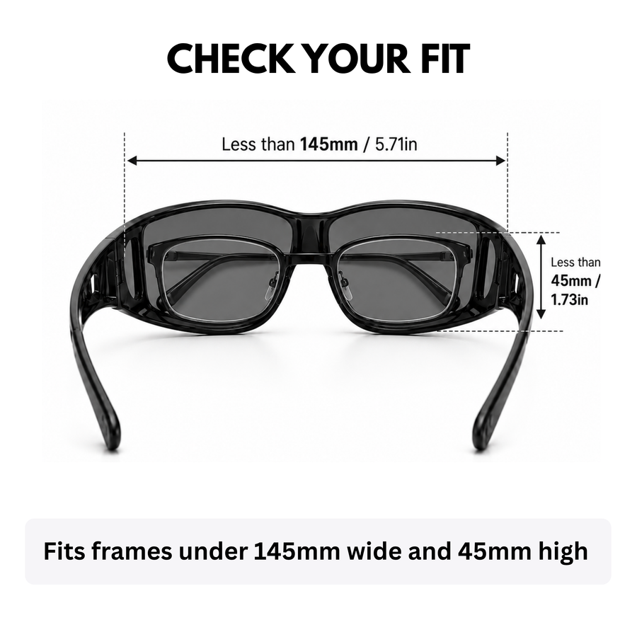 Fitovers | Black Sunglasses with Blue Polarized Lenses