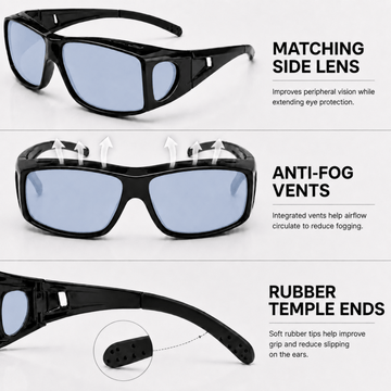 Fitovers | Black Sunglasses with Blue Polarized Lenses, image 5.