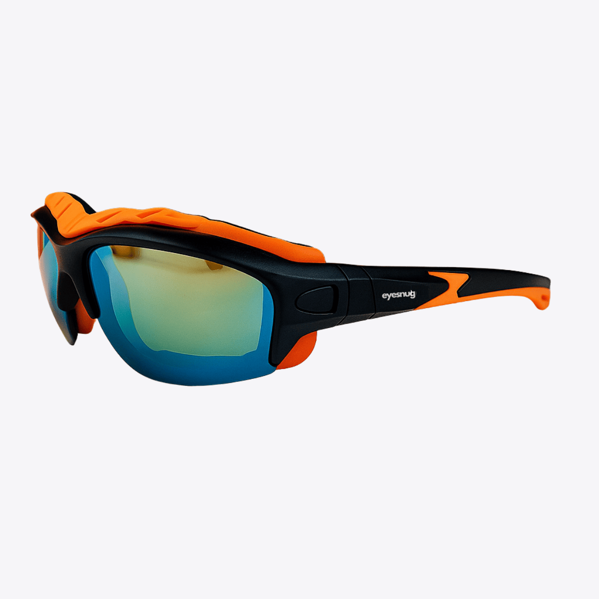 Pursuit | Black & Orange Sunglasses with Orange Standard Lenses with foam insert, image 8.