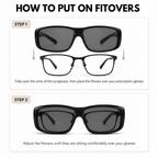 Fitovers | Black Sunglasses with Blue Polarized Lenses, image 7.