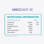 Macu-SAVE 30 Softgel Capsules - 30-Day Pack, image 6.