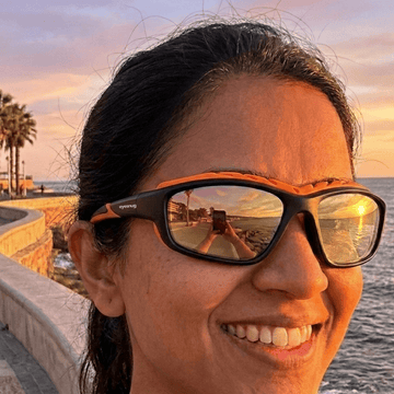 Pursuit | Black & Orange Photochromic Sunglasses with Gold Lenses with foam insert, image 4.