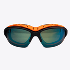 Pursuit | Black & Orange Sunglasses with Orange Standard Lenses with foam insert, image 3.