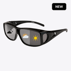 Fitovers | Black Photochromic Sunglasses with Black Lenses, image 1.