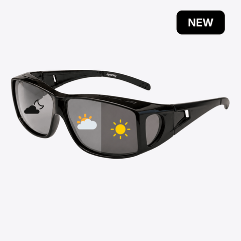 Fitovers | Black Photochromic Sunglasses with Black Lenses, image 1.