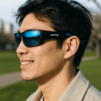 Originals | Black & Blue Sunglasses with Blue Standard Lenses with foam insert, image 5.
