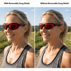 Pursuit | Black & Red Photochromic Sunglasses with Electric Red Lenses with foam insert, image 4.