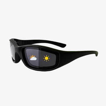 Viento | Black Photochromic Sunglasses with Black Lenses with foam insert, image 1.