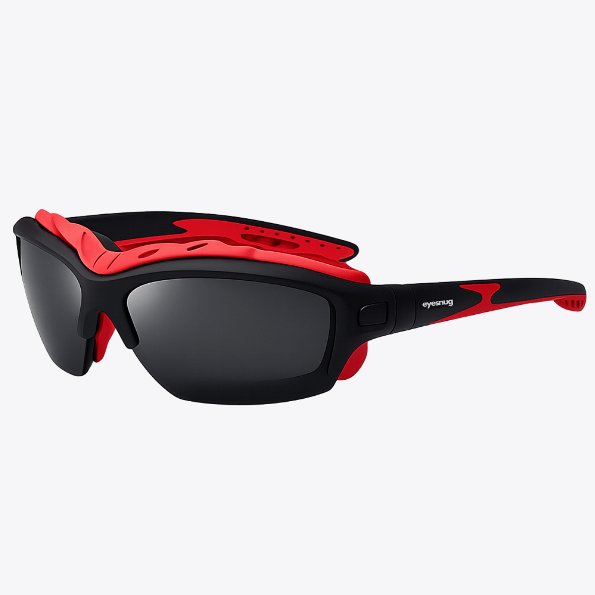 Pursuit | Black & Red Sunglasses with Black Polarized Lenses with foam insert, image 10.