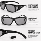 Fitovers | Black Photochromic Sunglasses with Black Lenses, image 5.