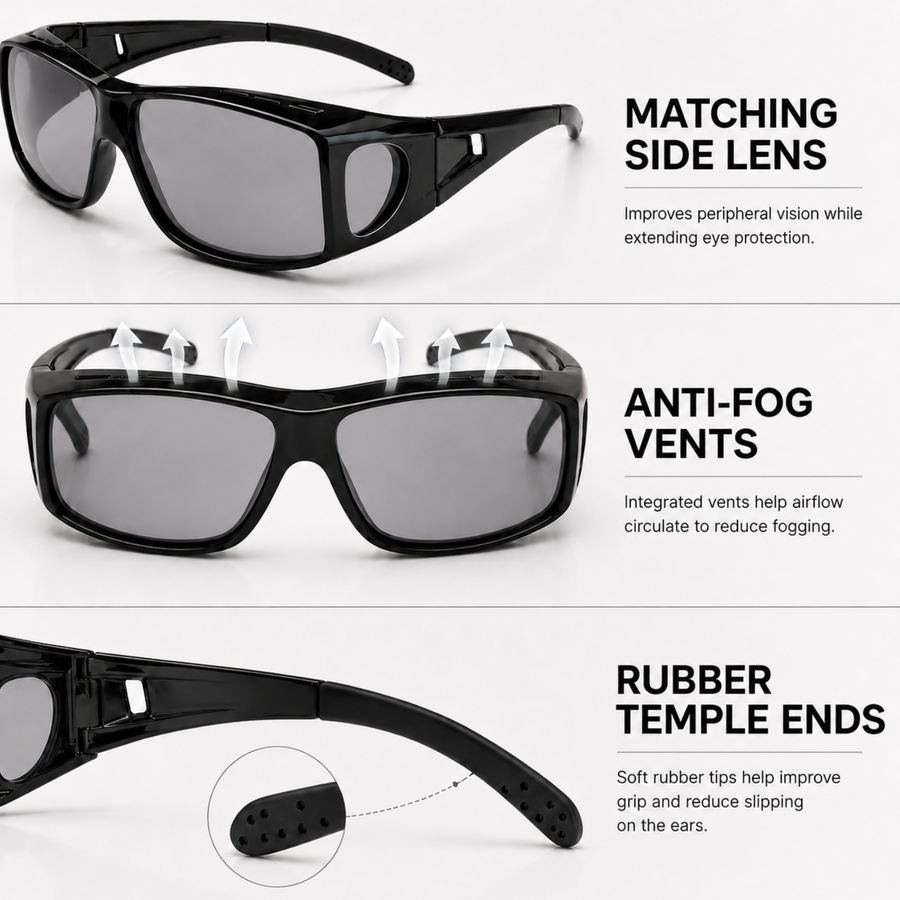Fitovers | Black Photochromic Sunglasses with Black Lenses