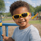 Yellow Orange Kids Sunglasses with Signature Lens, Classic Fit, Ages 3-5, image 10.