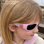 Pink Lilac Kids Sunglasses with Signature Lens, Snug Fit, Ages 3-5, image 7.