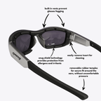 Originals | Silver & Black Sunglasses with Silver Standard Lenses with foam insert, image 4.