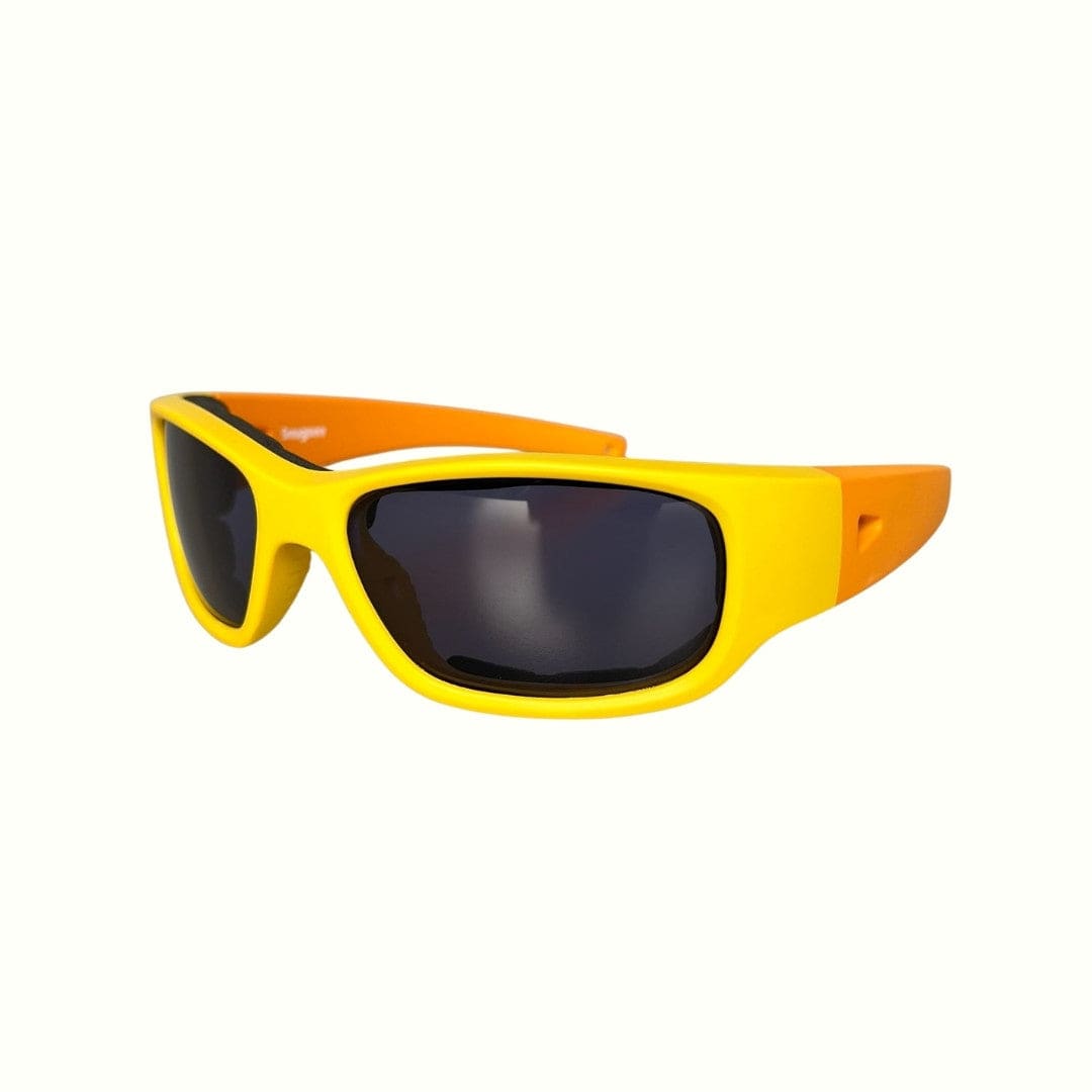 Yellow Orange Kids Sunglasses with Signature Lens, Snug Fit, Ages 3-5, image 3.