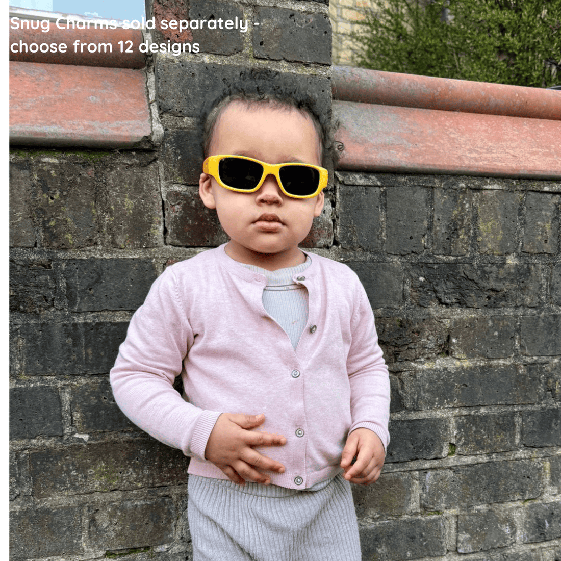 Yellow Orange Toddler Sunglasses with Signature Lens, Snug Fit, Ages 1-2, image 5.