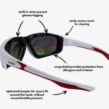 Pursuit | White Sunglasses with Iridium Standard Lenses with foam insert, image 3.