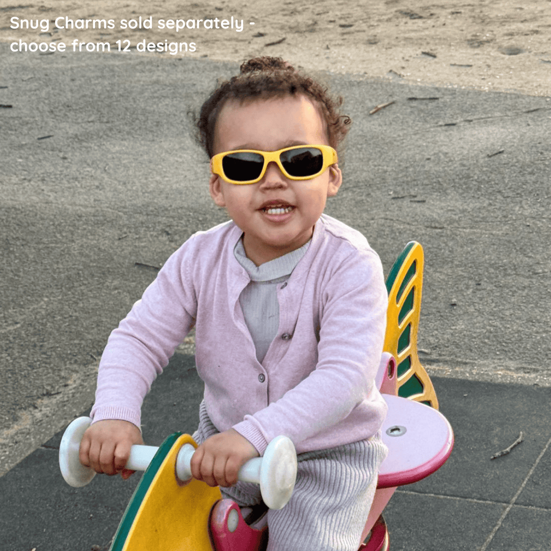 Yellow Orange Toddler Sunglasses with Signature Lens, Snug Fit, Ages 1-2, image 4.