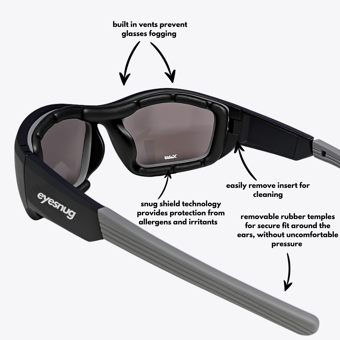 Originals | Black & Silver Sunglasses with Black Standard Lenses with foam insert, image 5.