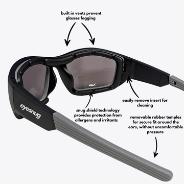 Originals | Black & Silver Sunglasses with Black Standard Lenses with foam insert, image 5.