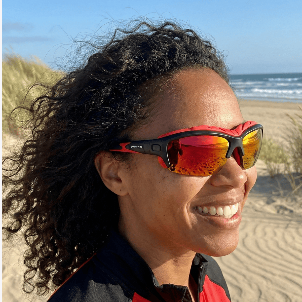 Pursuit | Black & Red Photochromic Sunglasses with Electric Red Lenses with foam insert, image 5.